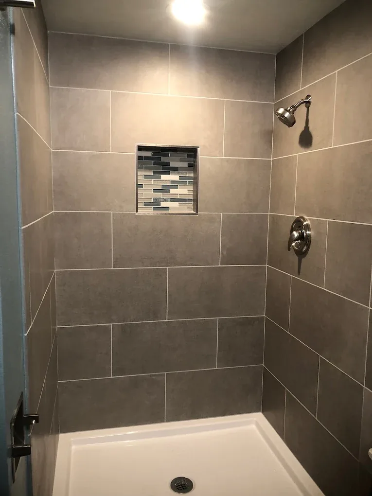 Slate Tile Walk-In Shower — bathroom remodel by Century Renovations in King County, WA